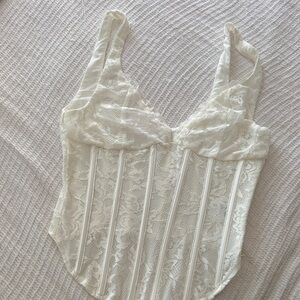 Meshki Cream Lace Top